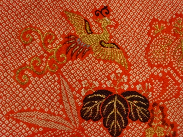 アンティーク　纐纈幻獣模様織出し帛紗